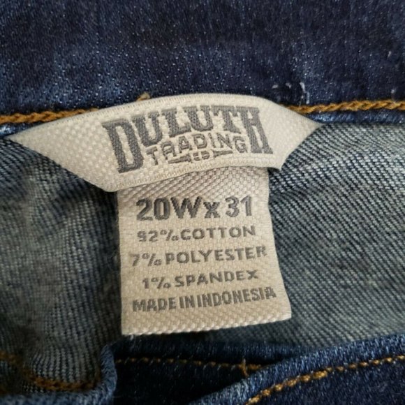 Duluth Trading Co Womens Duluthflex slim Jeans dark wash 20W x 30 inseam 84807 - Picture 7 of 9